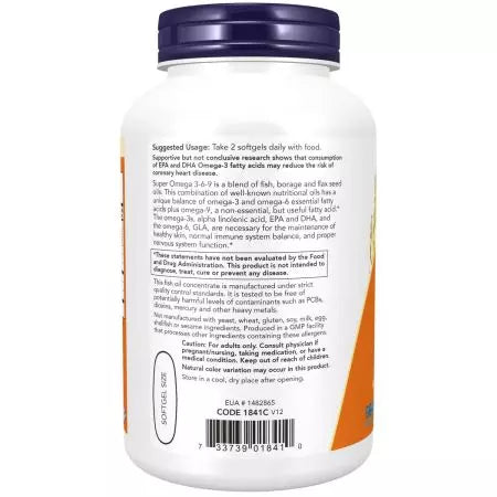 Maintenant aliments maintenant aliments, Super Omega 369, 1200mg, 180 Weichkapseln