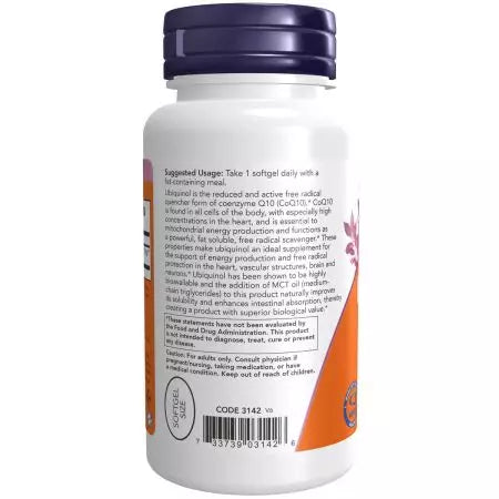 Maintenant aliments ubiquinol 100 mg 60 softgels