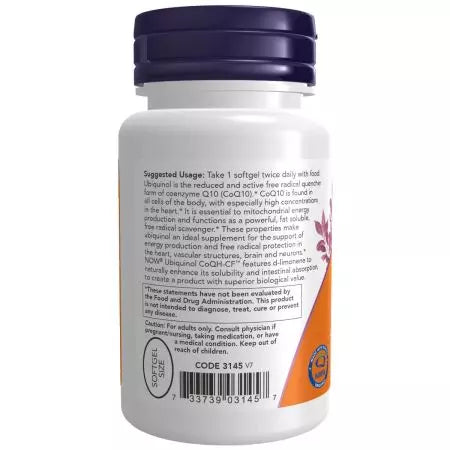 Zdaj hrana Ubiquinol CoQHCF 50 mg 60 Softgels