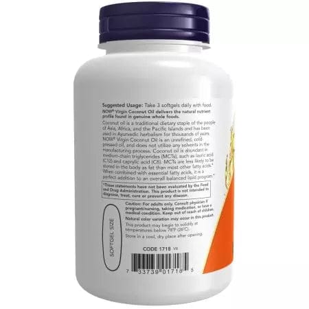 Now Foods Virgin Coconut Oil 1000 mg 120 Softgels