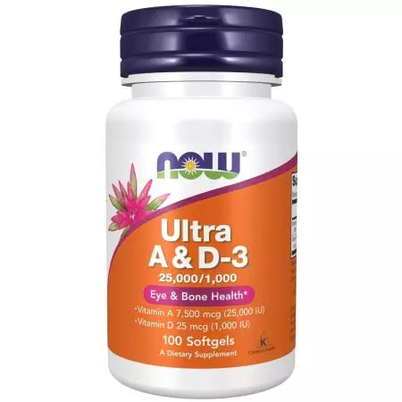 Agora alimentos vitamina A e D3 25.000/1.000 IU 100 softgels