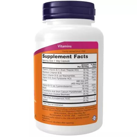 Now Foods Vitamin B50 mg 100 Veg Capsules