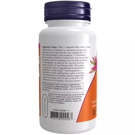 Maintenant aliments vitamine B6 (pyridoxine HCl) 100 mg 100 capsules