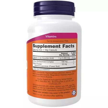 Now Foods Vitamin C1,000 with 100 mg of Bioflavonoids 100 Veg Capsules