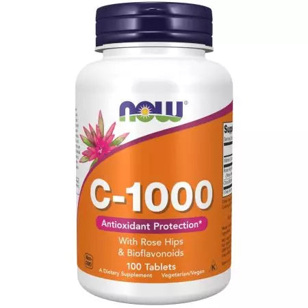 Now Foods Vitamin C1,000 with Rose Hips & Bioflavonoids 100 Tablets