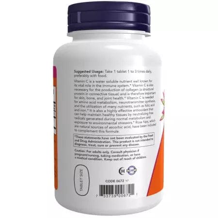 Maintenant aliments vitamine C500 avec des hanches de rose