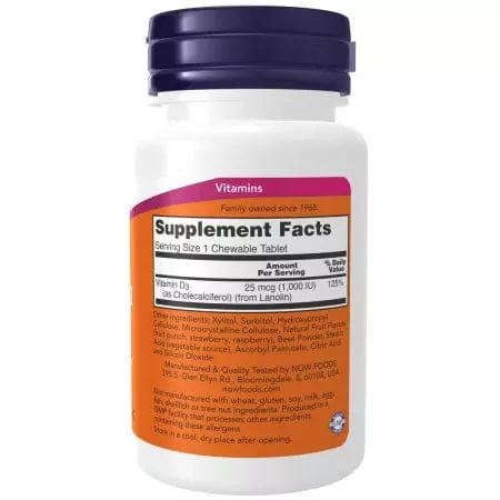 Now Foods Vitamin D3 1,000 IU 180 Chewables