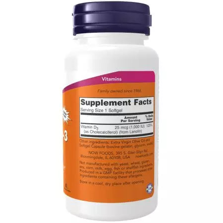 Now Foods Vitamin D3 1,000 IU 360 Softgels