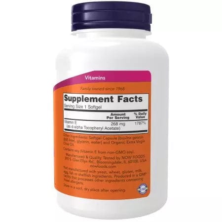 Now Foods Vitamin E400 DAlpha Tocopheryl 250 Softgels