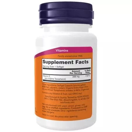 Now Foods Vitamin E400 IU Mixed Tocopherols 50 Softgels