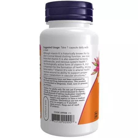 Now Foods Vitamin K2 100 mcg 100 Veg Capsules