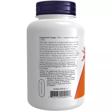 Ahora alimentos vitamina K2 100 mcg