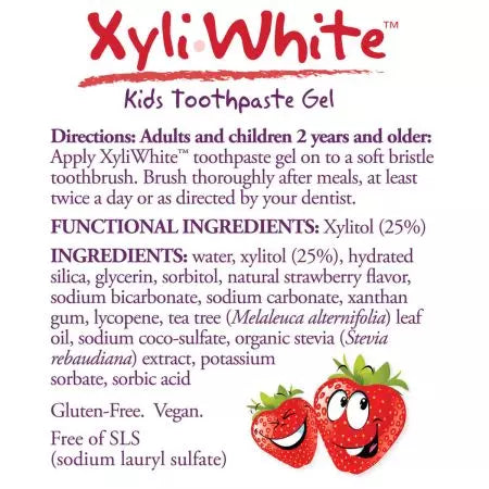 Maintenant, de dentiment de dentifrice Xyliwhite pour enfants 3oz, saveur d'éclaboussures aux fraises