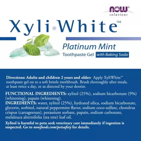 Nyní potraviny xyliwhite zubní pasta Gel Platinum Mint 6.4oz