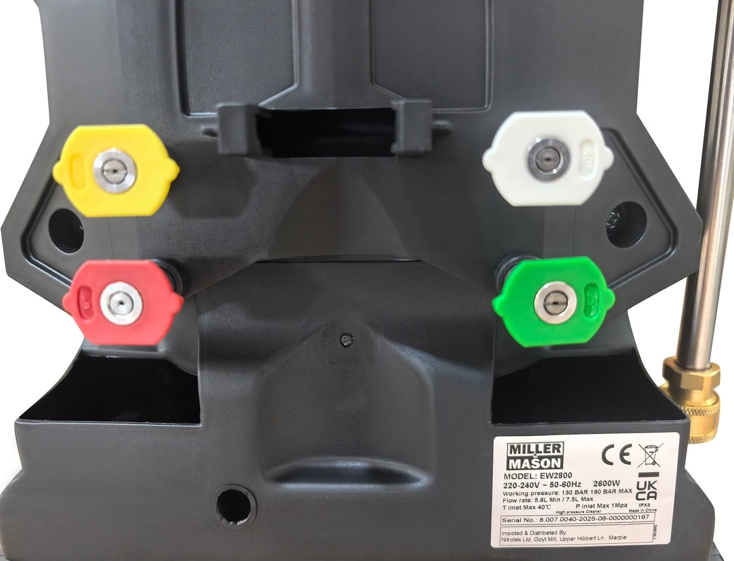 Miller & Mason EW2800 2,6 kW 190 BAR 2755 PSI kabelgebundener elektrischer Hochdruckreiniger