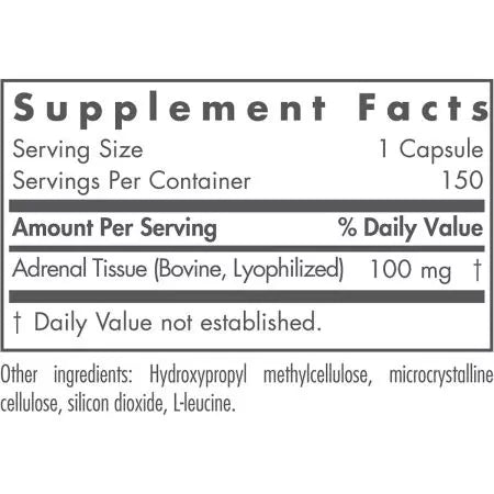 Nutricología suprarrenal glandular 150 cápsulas