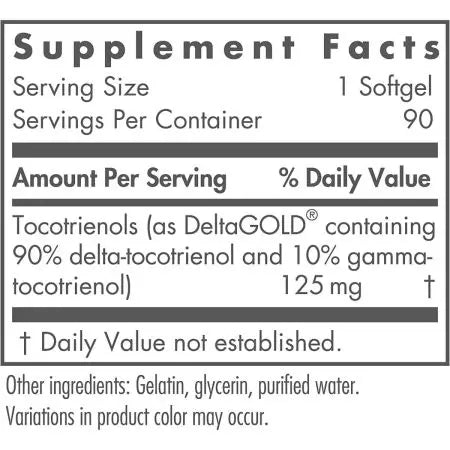 Nutricologie deltafracție tocotrienoli 125mg 90 softgels