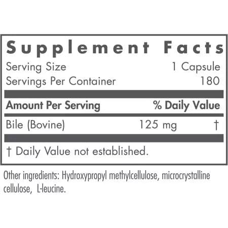 Nutricology Ox Bile 125mg 180 Capsules