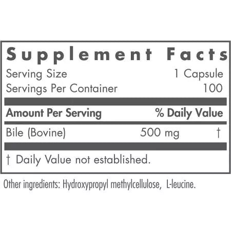 NUTRICOLOGY BILE 500 mg 100 capsules