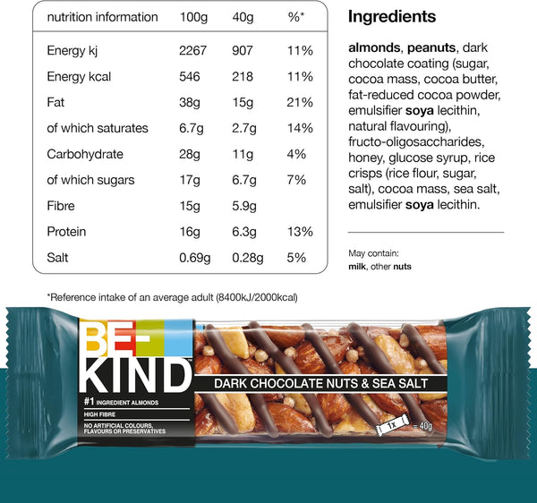 Kind Narch Chocolate Nuts & Sea Salt Bar 40G