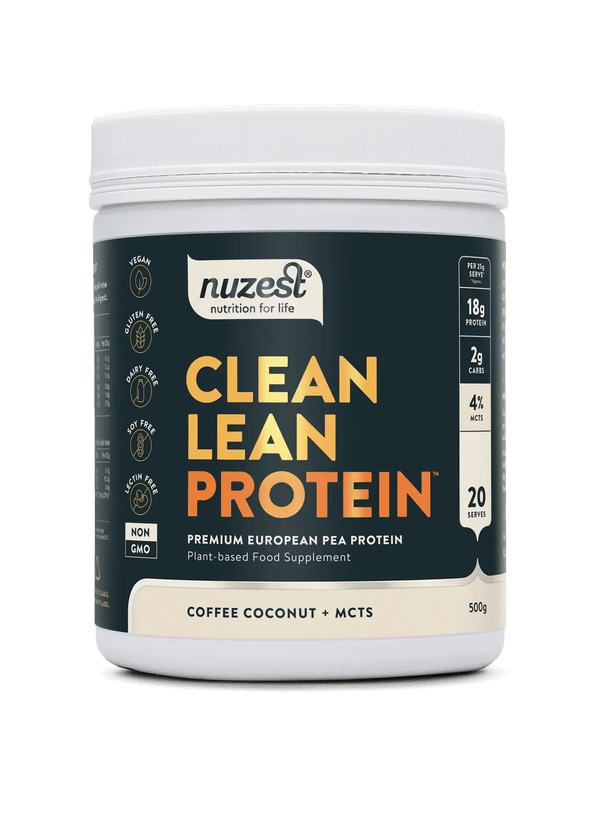 Nuzest - 500g - Clean Lean Protein Coffee Coconut + MCTS - welzo