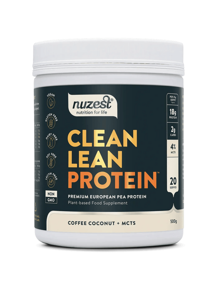 Nuzest - 500g - Clean Lean Protein Coffee Coconut + MCTS - welzo