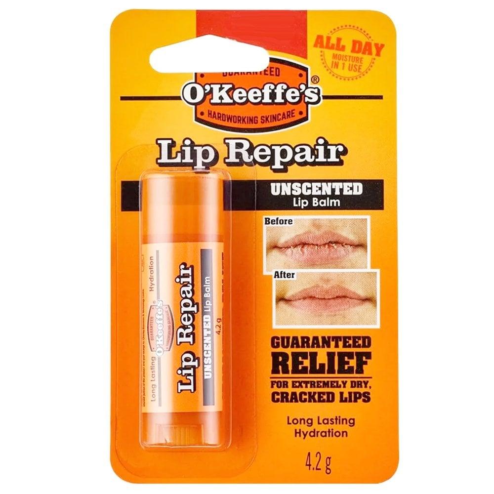 O'Keeffe's Unscented Lip Repair Balm 4.2g - welzo