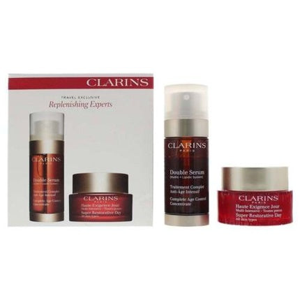 Clarins Gift Set Double Serum 30ml and Super Restorative Day Cream 50ml - New - UK