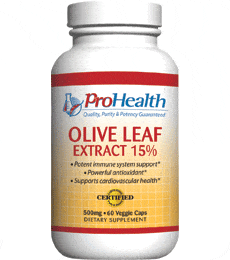 OLIVE LEAF EXTRACT (15% OLEUROPEIN) - 500mg - 60 veg Caps - ProHealth - welzo