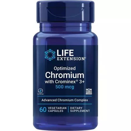 Extensie de viață crom optimizat cu crominex 3+, 500mcg, 60 de capsule vegetariene