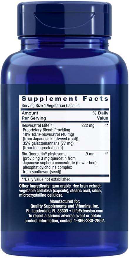 Optimized Resveratrol Elite- 60 Veg Caps - Life Extension - welzo