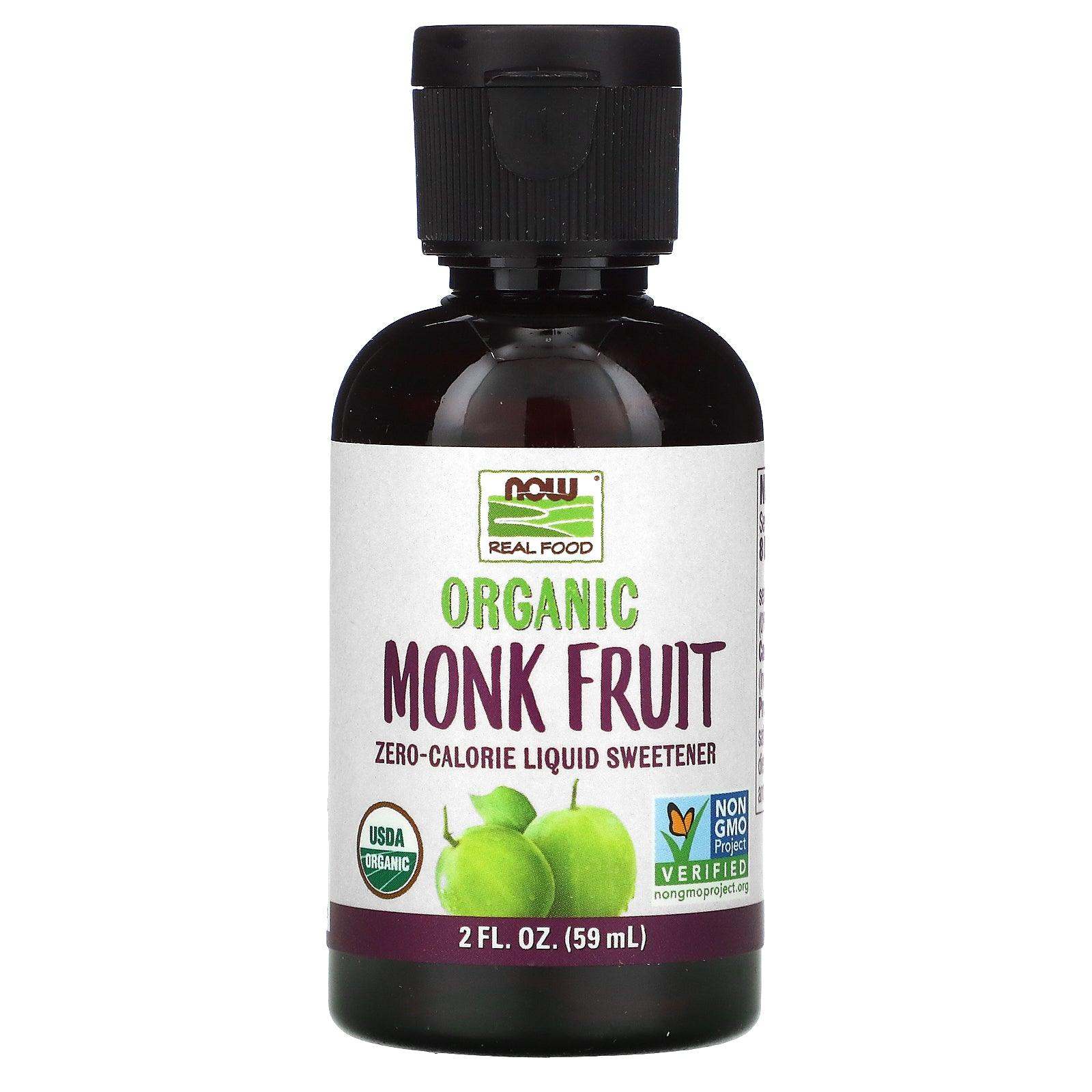 Organic Monk Fruit, Liquid Sweetener, 2 fl oz (59 ml) - Now Foods - welzo