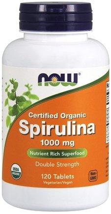Organic Spirulina 1000 mg 120 tabs - Now Foods - welzo