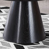 Black Round Wood Grain Coffee Table – Oscura Modern Design with Tapered Base 80cm