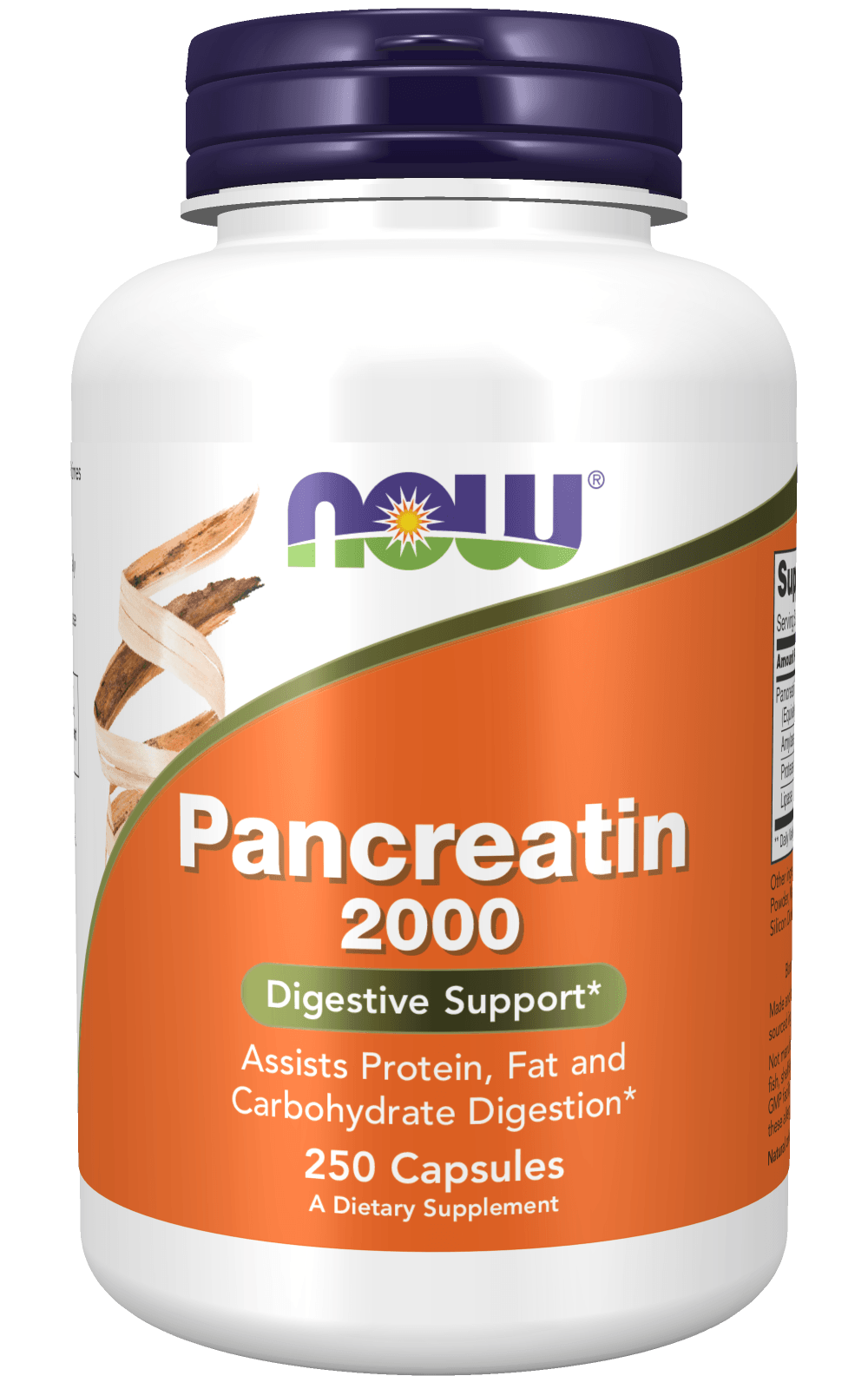 Pancreatin 2000 (10X 200 mg) 250 Capsules - Now Foods - welzo