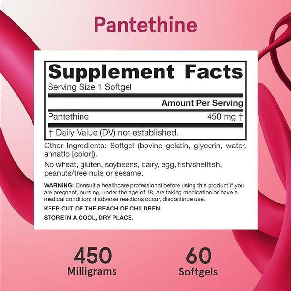 Pantethine 450mg, 60 Softgels - Jarrow Formulas - welzo