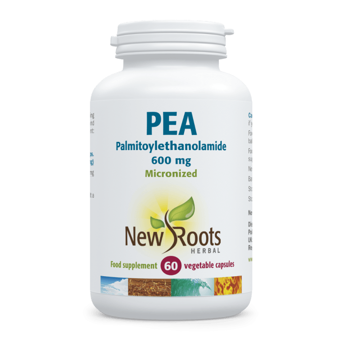 New Roots Herbal PEA Palmitoylethanolamide 600 mg – 60 Capsules