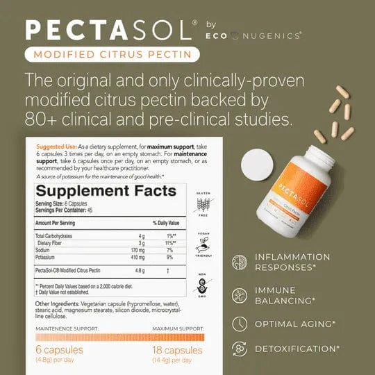 Pectasol -C (Citrus pectina modificado) 270 Cápsulas - Econugenesia