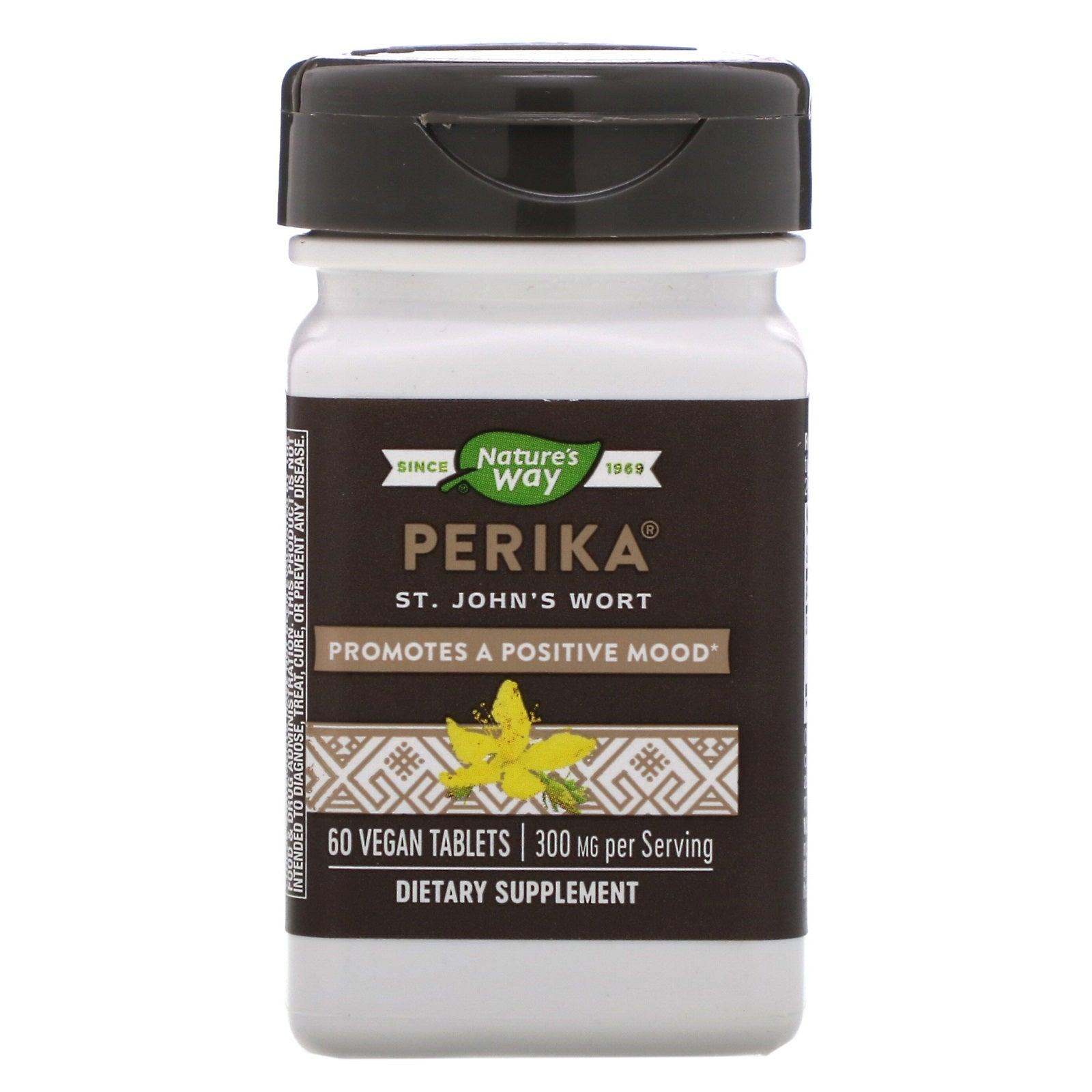 Perika, St. John's Wort 300mg, 60 Vegan Tablets - Nature's Way - welzo