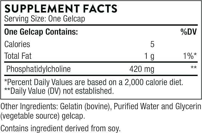 Phosphatidyl Choline, 60 Gelcaps - Thorne Research - welzo