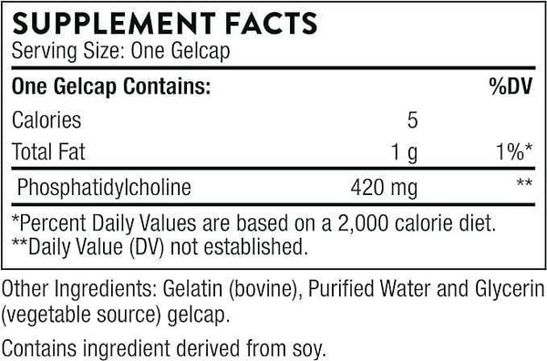 Phosphatidyl Choline, 60 Gelcaps - Thorne Research - welzo