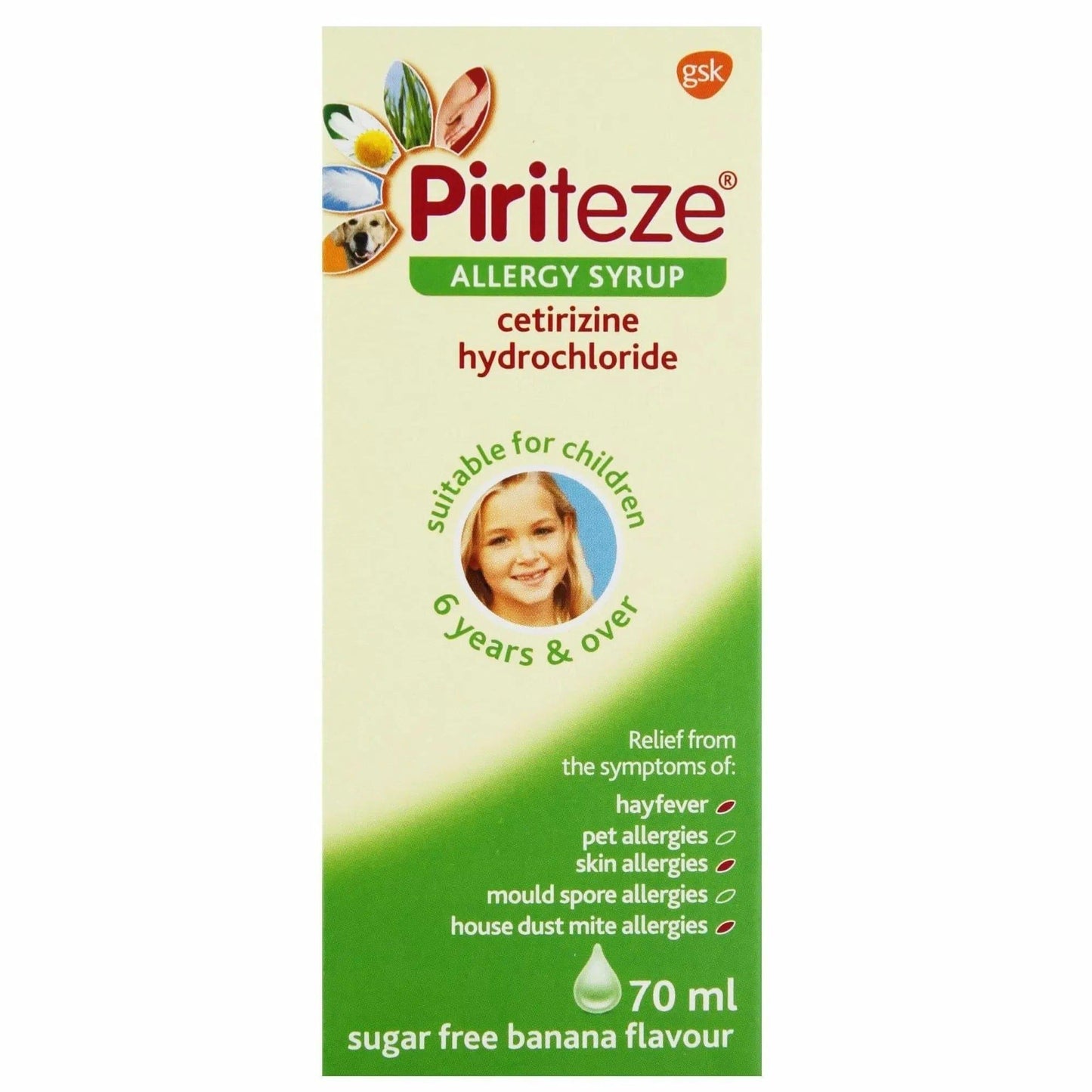 Piriteze Allergy Syrup One-A-Day 70ml - welzo