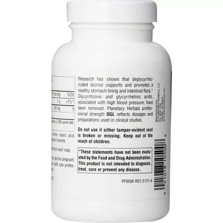 Planetary Herbals DGL (Deglycyrrhizined -Süßholz) 100 kaubare Tabletten