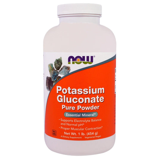 Potassium Gluconate, 100% Pure Powder, 454g - Now Foods - welzo