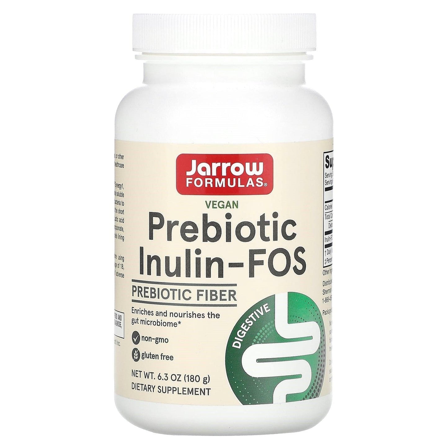Prebiotic Inulin FOS Powder, 180g - Jarrow Formulas - welzo