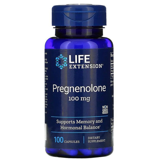 Pregnenolone, 100 mg, 100 Capsules - Life Extension - welzo