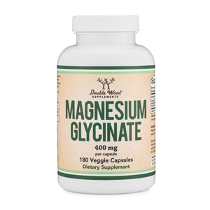 Double Wood Magnesium Glycinate - 180 x 400 mg capsules - Welzo