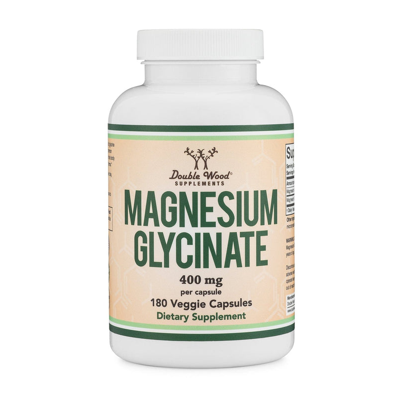 Double Wood Magnesium Glycinate - 180 x 400 mg capsules - Welzo