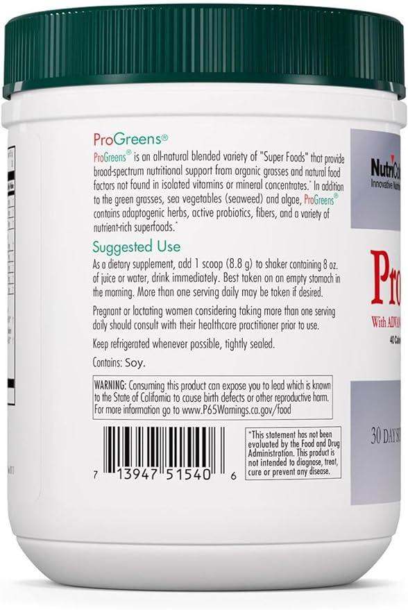 ProGreens with Advanced Probiotic Formula Powder, 265g - Nutricology - welzo