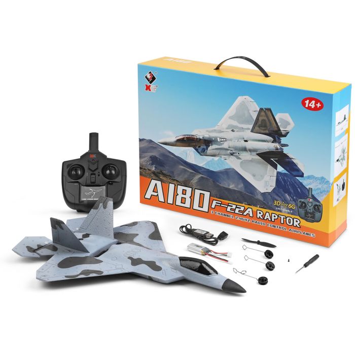 Welzo AeroRaptor F-22A RTF 3-Channel RC Jet Plane with 3D/6G Autopilot Gyro